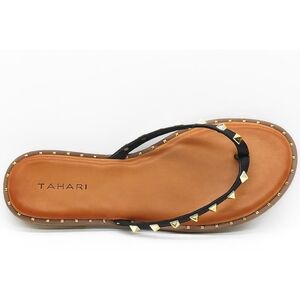 NWT Elie Tahari Cognac Studded Patsi Flip Flop Sandals